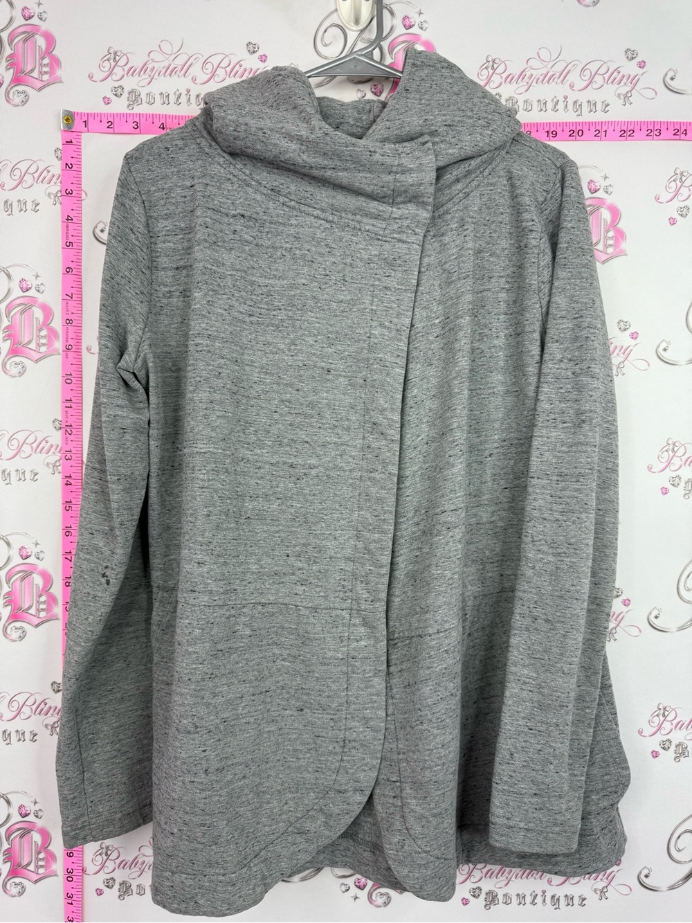 Firefly sweater Women's Heather Gray Funnel Collar Cardigan Sweater